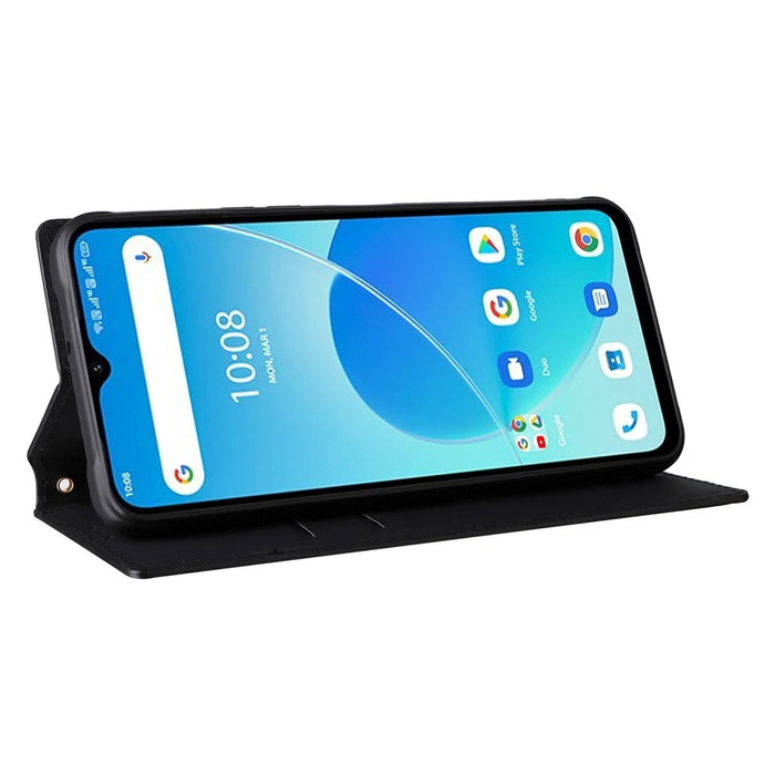 For Umidigi G5 Mecha Case Magnetic Closure Leather Wallet Imprinted Phone Cover - Black - 3