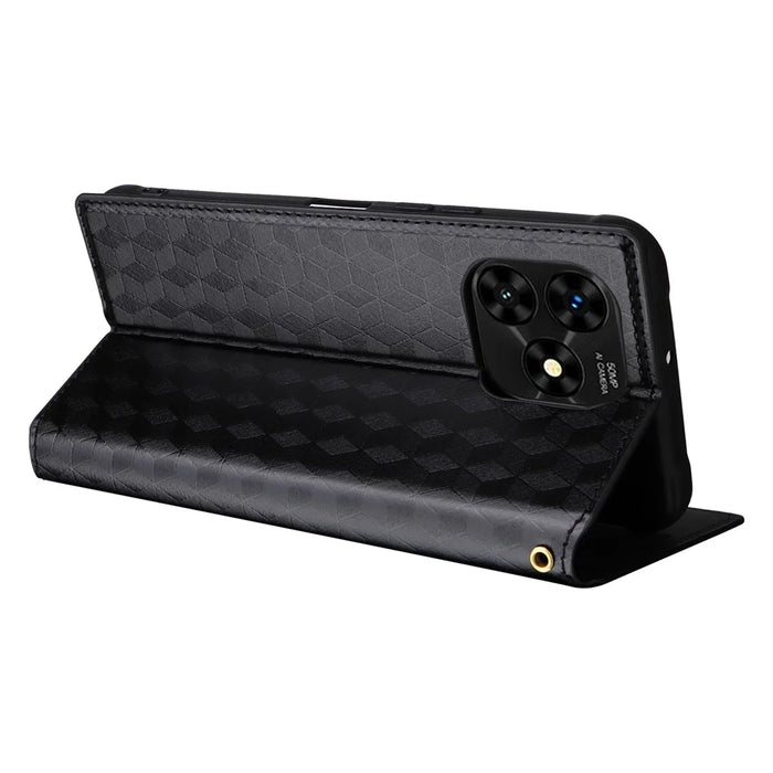 For Umidigi G5 Mecha Case Magnetic Closure Leather Wallet Imprinted Phone Cover - Black - 4