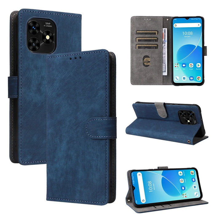 For Umidigi G5 / G5A Case RFID Blocking PU Leather Smartphone Cover with Strap - Blue - 5