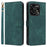 For Umidigi A15 / A15C Wallet Case PU Leather RFID Blocking Phone Cover with Strap - Green - 1