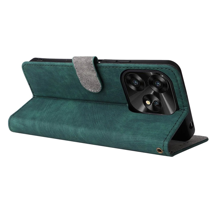 For Umidigi A15 / A15C Wallet Case PU Leather RFID Blocking Phone Cover with Strap - Green - 4