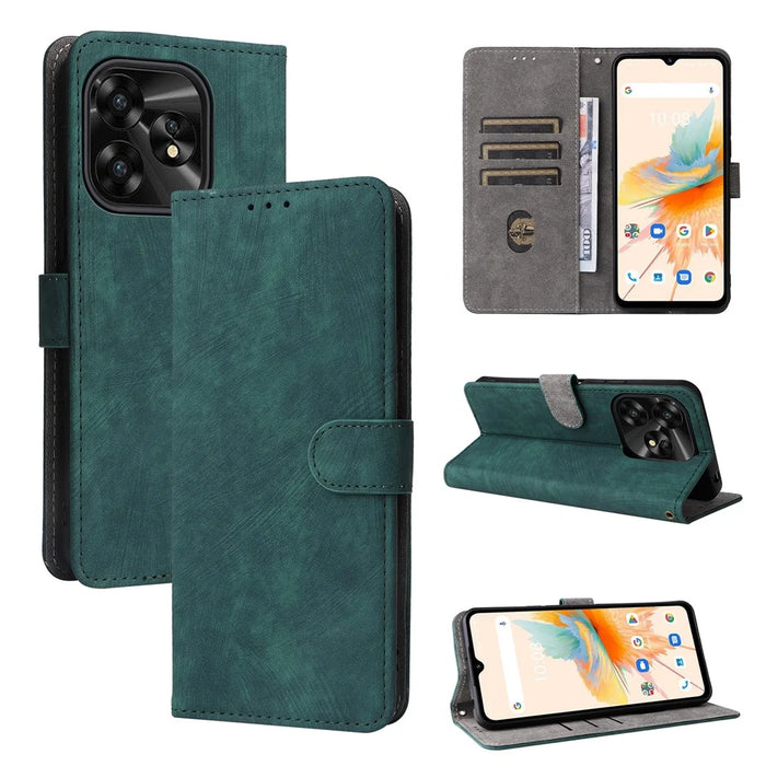 For Umidigi A15 / A15C Wallet Case PU Leather RFID Blocking Phone Cover with Strap - Green - 5