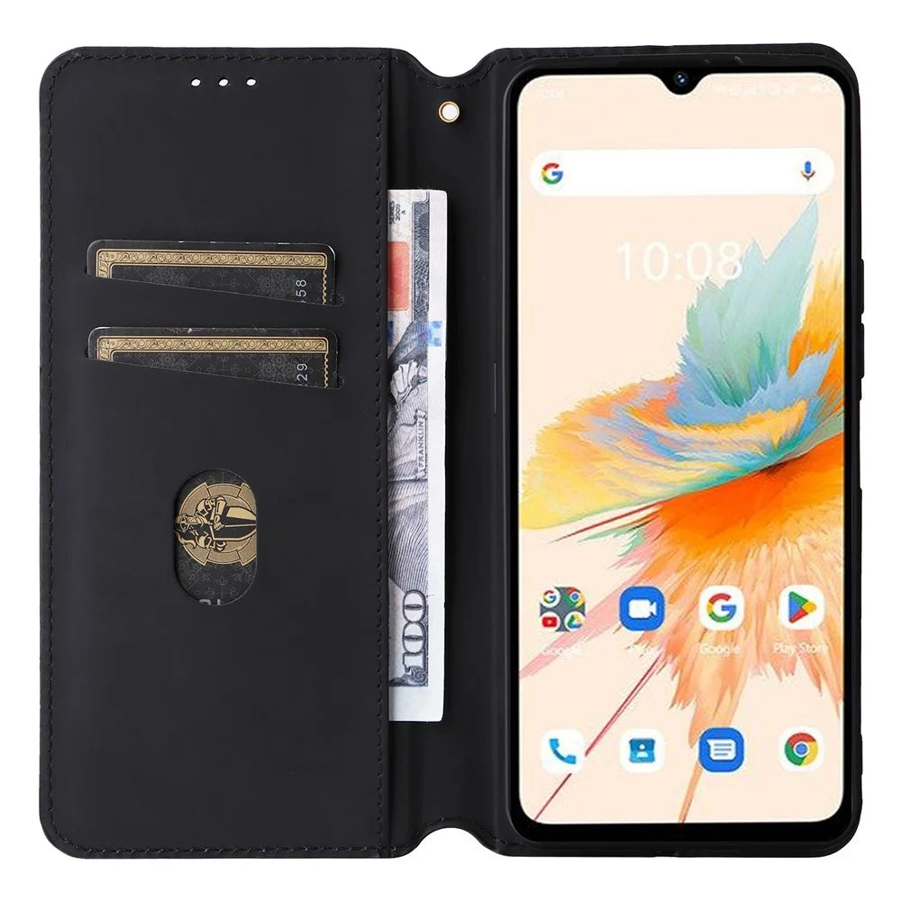 For Umidigi A15 / A15C Leather Cover Magnetic Cell Phone Case Wallet - Blue - 2