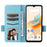 For Umidigi A15 / A15C Cover PU Leather Wallet Purse Phone Case with Strap - Baby Blue - 2