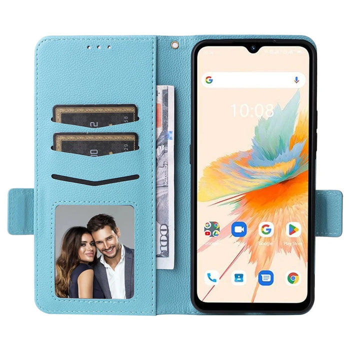 For Umidigi A15 / A15C Cover PU Leather Wallet Purse Phone Case with Strap - Baby Blue - 2
