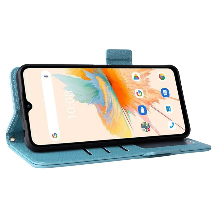 For Umidigi A15 / A15C Cover PU Leather Wallet Purse Phone Case with Strap - Baby Blue - 3