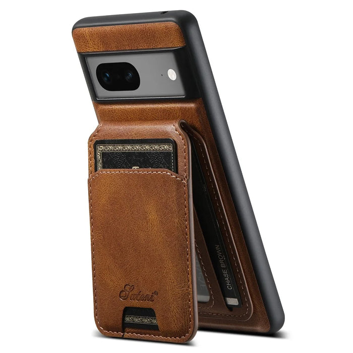 SUTENI H15 For Google Pixel 7a Phone Case Detachable 2-in-1 Magnetic Cover - Brown - 2