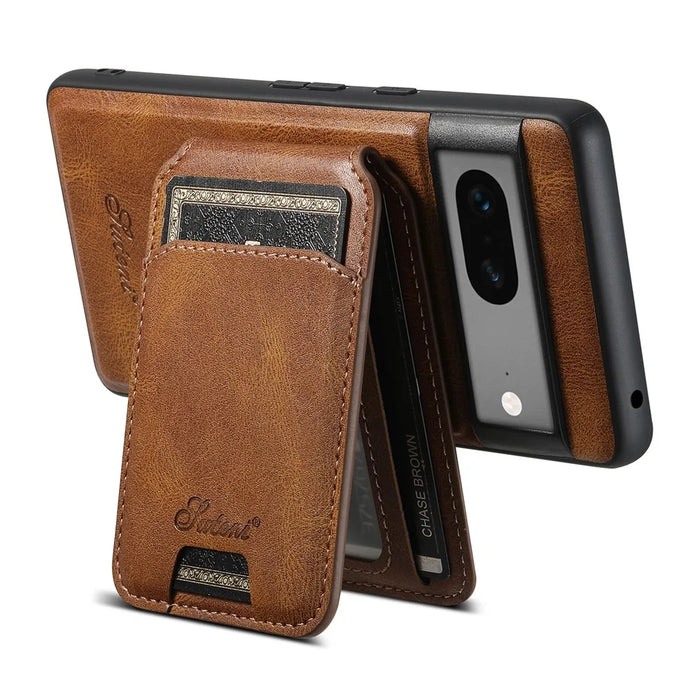 SUTENI H15 For Google Pixel 7a Phone Case Detachable 2-in-1 Magnetic Cover - Brown - 3
