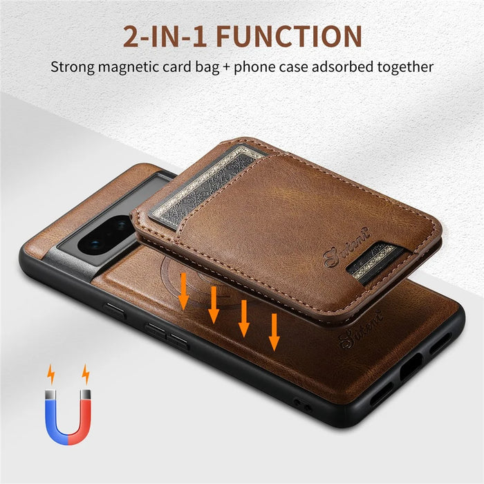 SUTENI H15 For Google Pixel 7a Phone Case Detachable 2-in-1 Magnetic Cover - Brown - 5