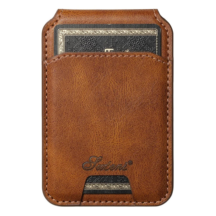 SUTENI H15 For Google Pixel 6a Detachable Back Cover Card Holder Kickstand Phone Case - Brown - 6