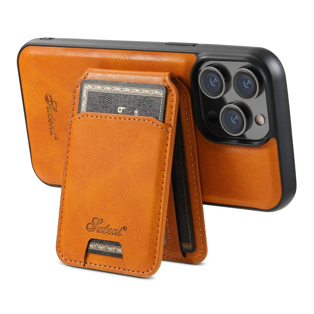 SUTENI H15 For iPhone 14 Pro Max Case with Card Holder Magnetic Detachable Phone Cover - Khaki - 3