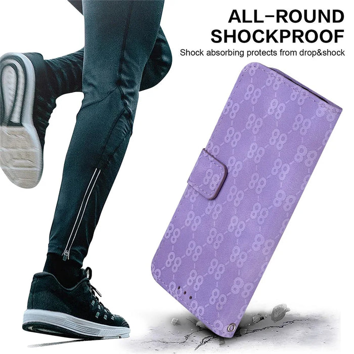 For Samsung Galaxy S24 Ultra Case Double 8-Shape Flip PU Leather Phone Cover - Purple - 4
