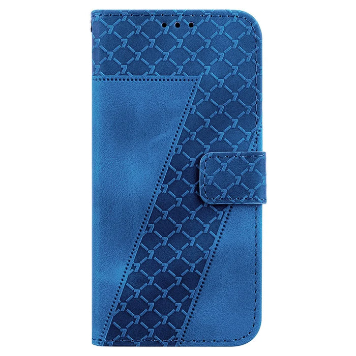 For Samsung Galaxy S24 Ultra Case PU Leather+TPU Imprinted Phone Protection Cover - Dark Blue - 7