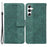 For Samsung Galaxy S24 Case Scratch Resistant Phone Shell Imprinted PU Leather Cover - Green - 1