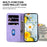For Samsung Galaxy S24+ Case Wallet Leather Cover with Imprint Flower - Purple - 2