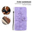 For Samsung Galaxy S24+ Case Wallet Leather Cover with Imprint Flower - Purple - 5