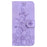 For Samsung Galaxy S24+ Case Wallet Leather Cover with Imprint Flower - Purple - 6