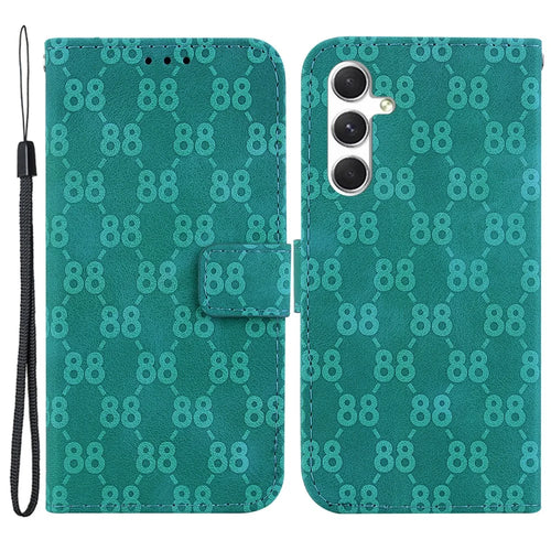For Samsung Galaxy S24 Leather Case Double 8-Shape Phone Wallet Cover - Green - 1