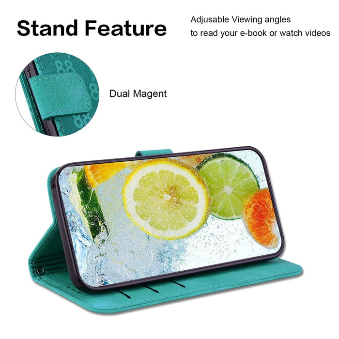 For Samsung Galaxy S24 Leather Case Double 8-Shape Phone Wallet Cover - Green - 3