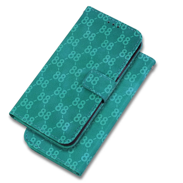 For Samsung Galaxy S24 Leather Case Double 8-Shape Phone Wallet Cover - Green - 7