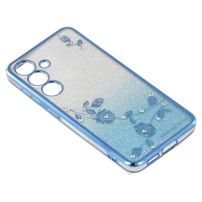 KADEM For Samsung Galaxy S24+ Case Glitter Phone TPU Shock-absorbing Cover with Strap - Blue - 4
