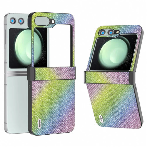 ABEEL For Samsung Galaxy Z Flip5 5G Case Rhinestone Texture PU Leather+PC Phone Protective Cover - Multi-color - 1