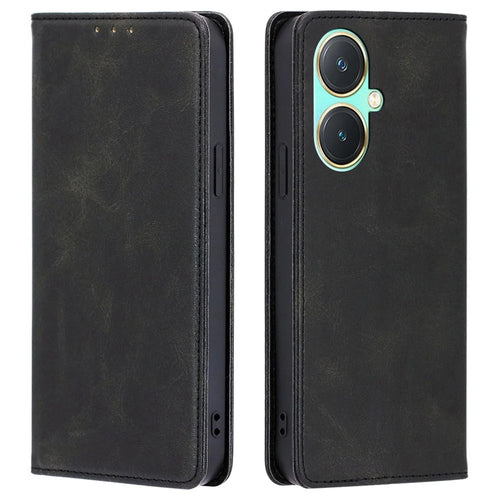 For vivo Y27 4G Case Calf Texture PU Leather Wallet Phone Cover - Black - 1