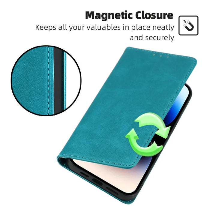 For Nokia G42 Case Leather Calf Texture Phone Protector with Magnetic Closure - Baby Blue - 4