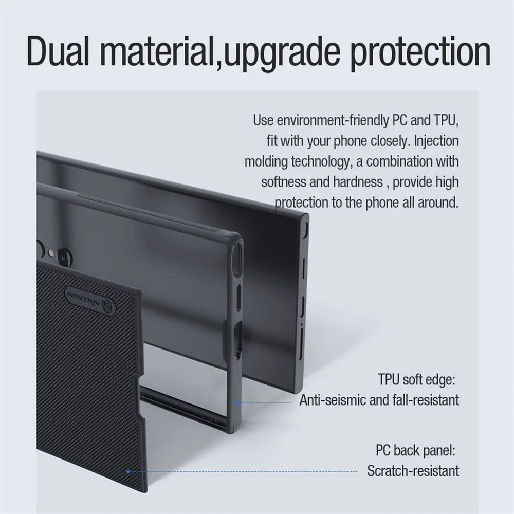 NILLKIN Frosted Shield Pro for Samsung Galaxy S24 Ultra Case Magnetic PC+TPU Anti-drop Phone Protector - Black - 7