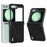 ABEEL For Samsung Galaxy Z Flip5 5G Case Hinge Design Litchi Texture Phone Cover - Black - 1
