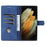 AZNS For Samsung Galaxy S24 Ultra Case Leather Protected Fully Folio Flip Stand Phone Shell - Blue - 3