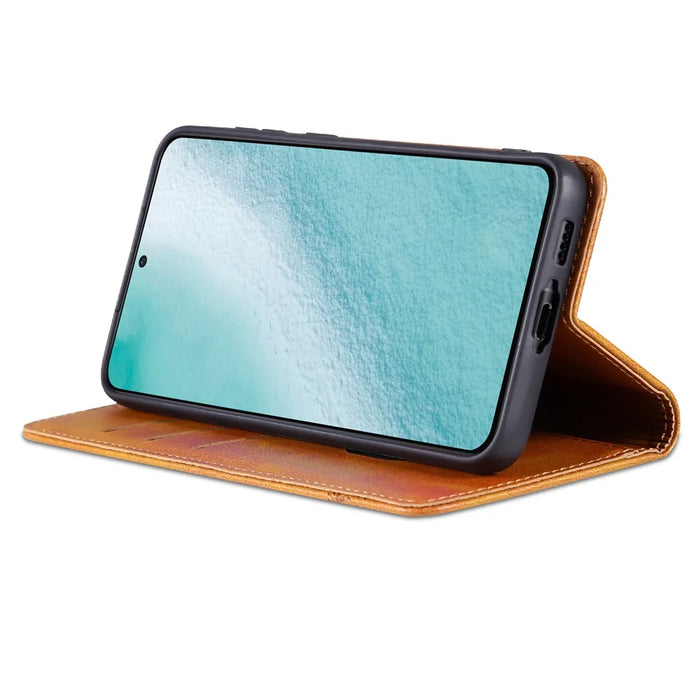 AZNS For Samsung Galaxy S24 Case PU Leather+TPU Magnetic Suction Phone Shell Cover - Brown - 2