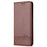 AZNS For Samsung Galaxy S24+ Case Scratch-resistant PU Leather+TPU Stand Phone Protector - Coffee - 7