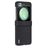 ABEEL For Samsung Galaxy Z Flip5 5G Phone Case Hinge Protection Genuine Cow Leather Back Cover - Black - 2