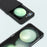 ABEEL For Samsung Galaxy Z Flip5 5G Phone Case Hinge Protection Genuine Cow Leather Back Cover - Black - 3