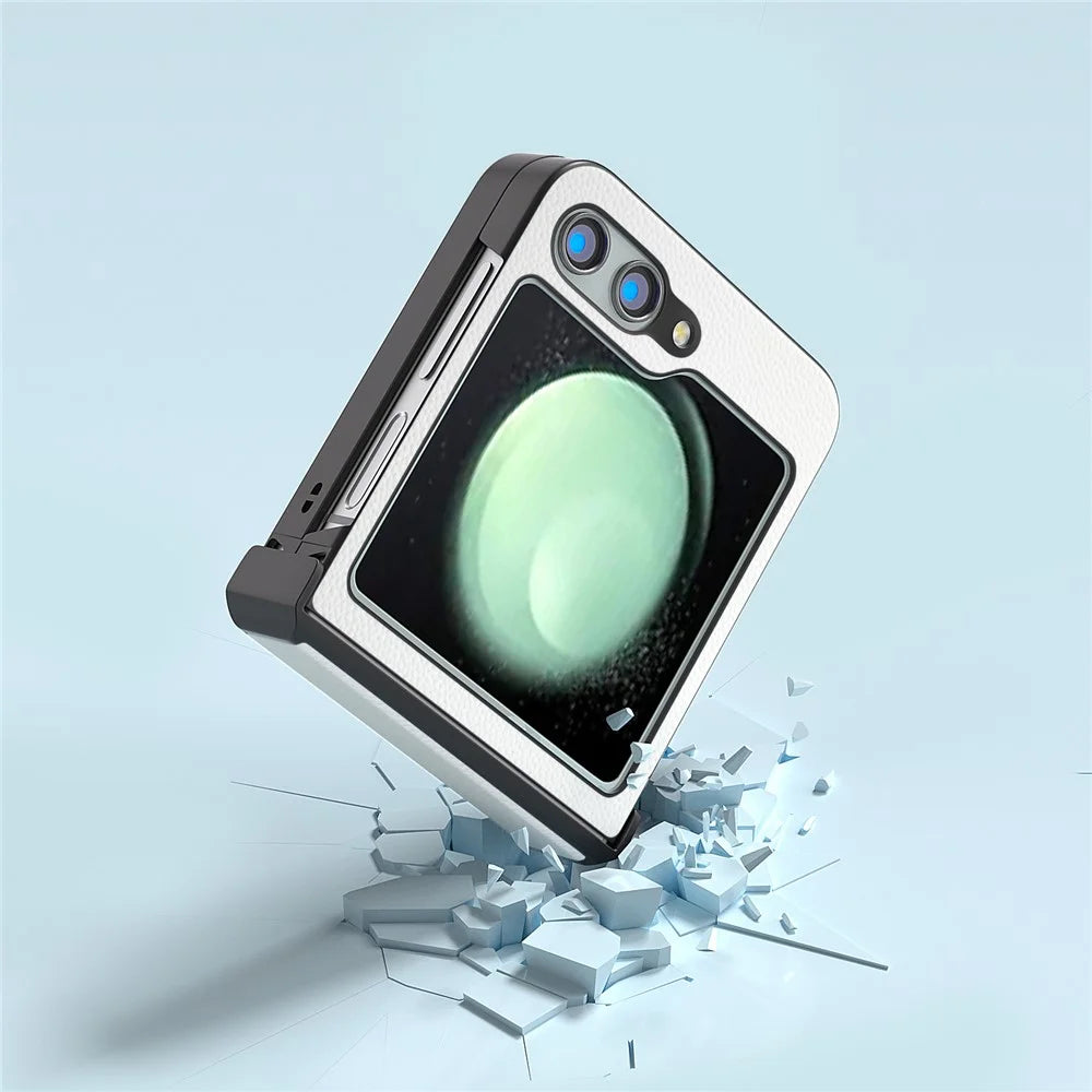ABEEL For Samsung Galaxy Z Flip5 5G Phone Case Ultra-Thin Hinge Protection Cover - White - 4