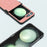 ABEEL For Samsung Galaxy Z Flip5 5G Phone Case PU Leather+PC Hinge Design Cover - Pink - 2