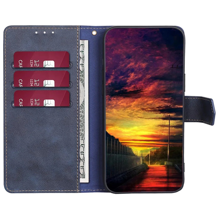 For Nothing Phone (2) Case Anti-fall PU Leather RFID Blocking Stand Cell Phone Cover - Blue - 2