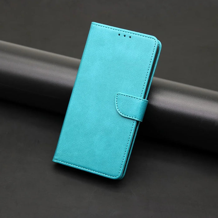 For OnePlus Nord CE3 5G Case Magnetic Clasp Calf Texture PU Leather Phone Shell - Baby Blue - 7