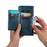 For Samsung Galaxy S24 Ultra Case Zipper Pocket PU Leather Wallet Stand Phone Cover - Blue - 5
