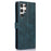 For Samsung Galaxy S24 Ultra Case Zipper Pocket PU Leather Wallet Stand Phone Cover - Blue - 7