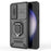For Samsung Galaxy S24 Case Shockproof PC + TPU Slide Lens Kickstand Phone Cover - Black - 4