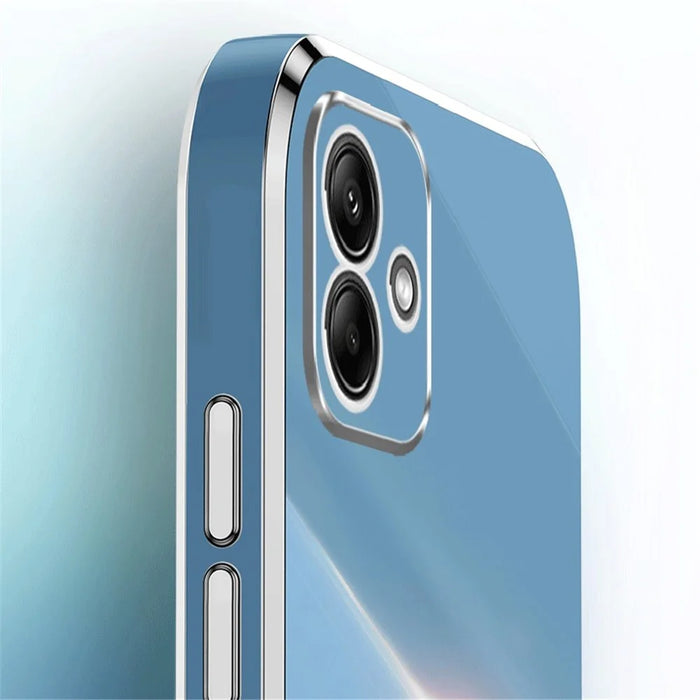 XINLI For Samsung Galaxy A05 4G Case Electroplating Edge Ring Kickstand TPU Cover - Cyan - 5