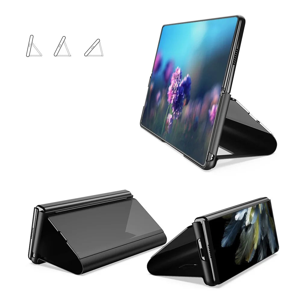 For OnePlus Open / Oppo Find N3 5G Flip Leather Cover with Stand Full Body Protective Phone Case - Black - 4