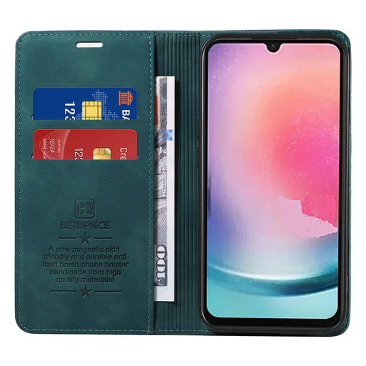 BETOPNICE 003 for Samsung Galaxy A25 5G (Global) (161.0 x 76.5 x 8.3mm) Case Mobile Phone Guard RFID Blocking Stand Cover - Green - 2