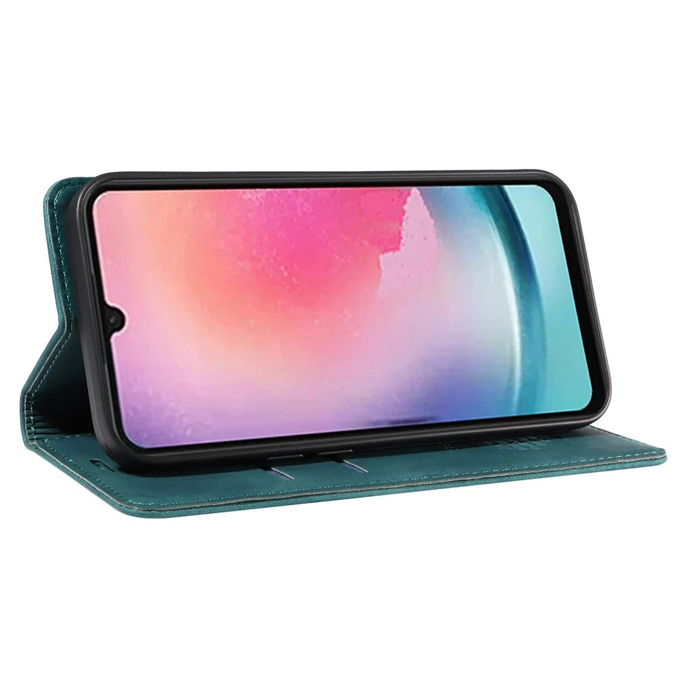 BETOPNICE 003 for Samsung Galaxy A25 5G (Global) (161.0 x 76.5 x 8.3mm) Case Mobile Phone Guard RFID Blocking Stand Cover - Green - 3