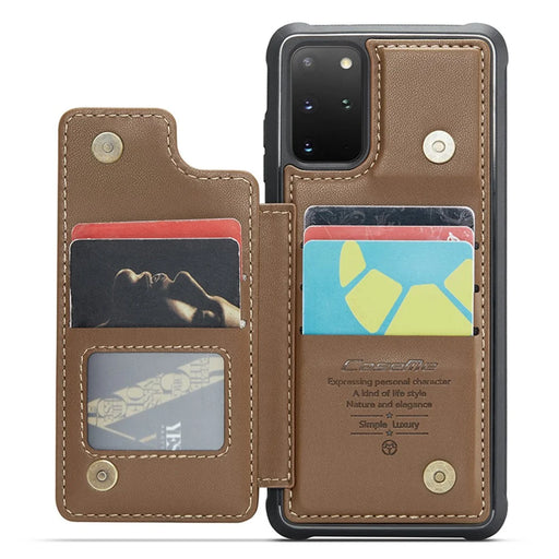 For Samsung Galaxy S20 Plus 4G / 5G Phone Case CASEME C22 Leather Back Cover with RFID Blocking Card Slots - Brown - 2