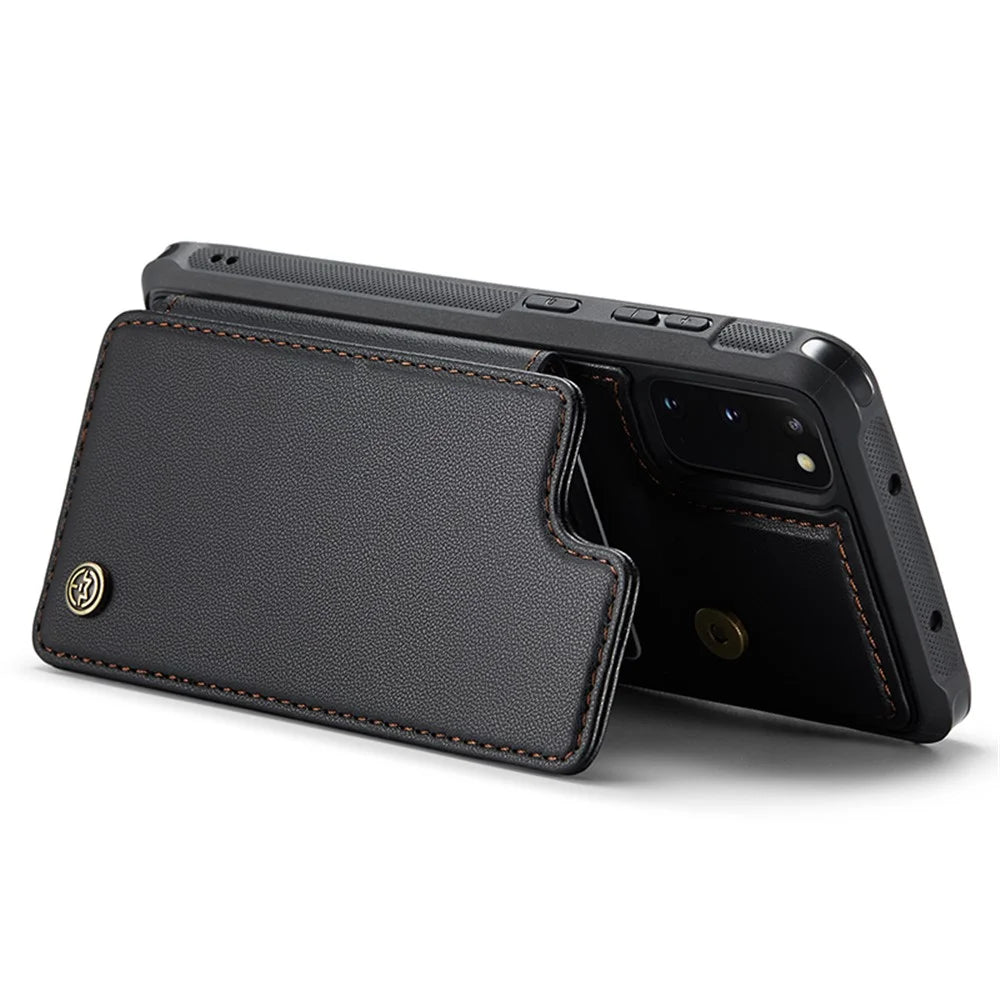 For Samsung Galaxy S20 FE / FE 5G / S20 Lite / S20 FE 2022 Phone Case CASEME C22 Leather Back Cover with RFID Blocking Card Slots - Black - 3