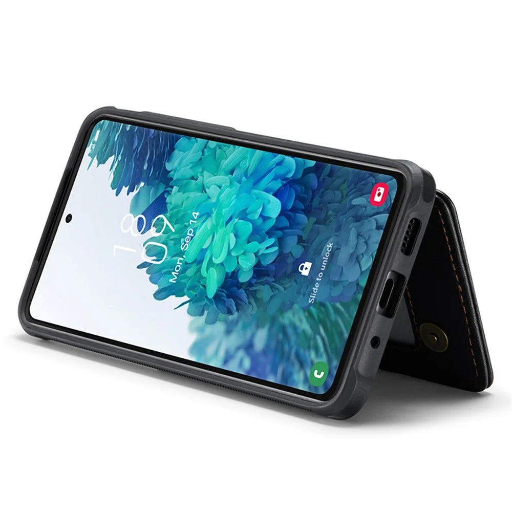 For Samsung Galaxy S20 FE / FE 5G / S20 Lite / S20 FE 2022 Phone Case CASEME C22 Leather Back Cover with RFID Blocking Card Slots - Black - 4