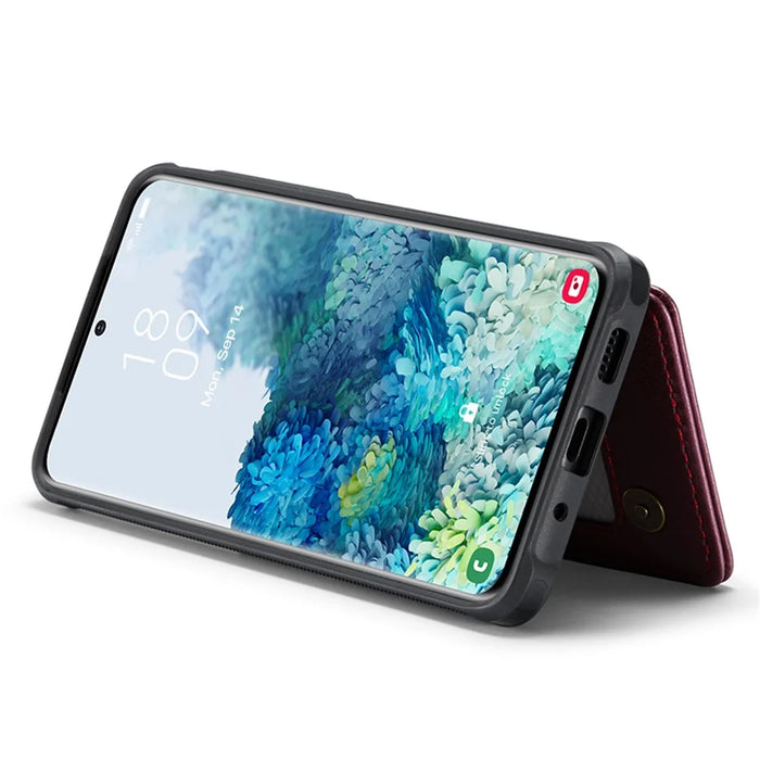 For Samsung Galaxy S20 4G / 5G Phone Case CASEME C22 Leather Back Cover with RFID Blocking Card Slots - Red - 4